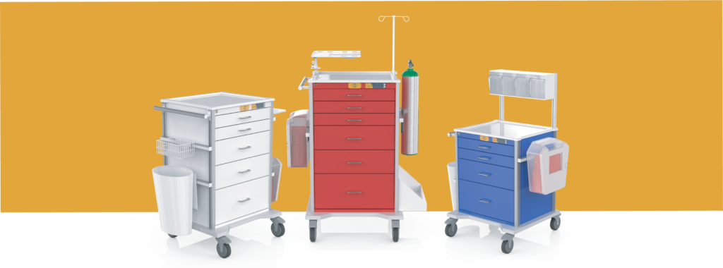 procedure cart, emergency cart and anest cart