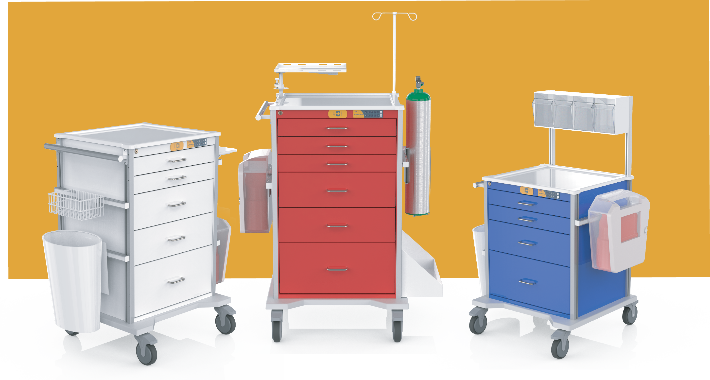 procedure cart, emergency cart and anest cart