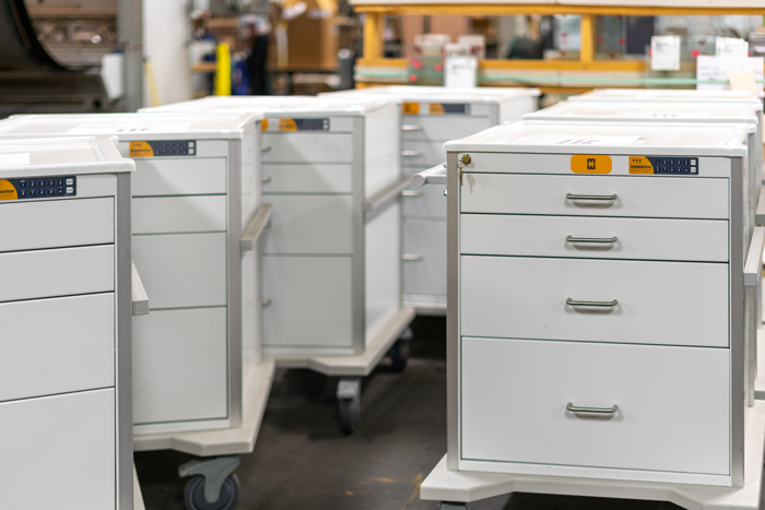 procedure carts lined up